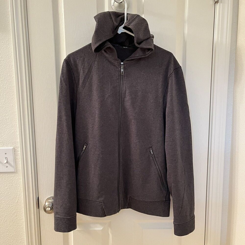 Lululemon Men's Cross Cut Hoodie Full Zip Hooded Jacket Heathered Black Size M
